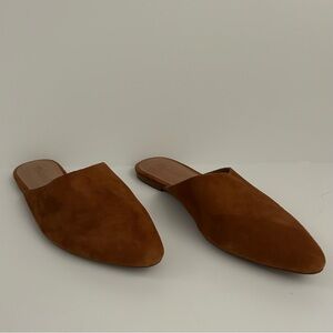 Madewell Brown Suede Slip On Flat Remi Mule 7.5